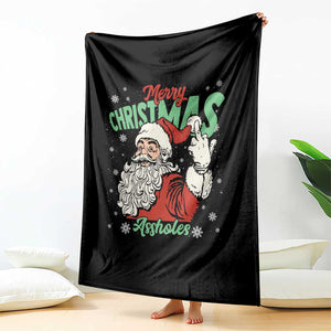 Funny Merry Christmas Assholes Throw Blanket Xmas Naughty Santa Adult Jokes TS11 Print Your Wear