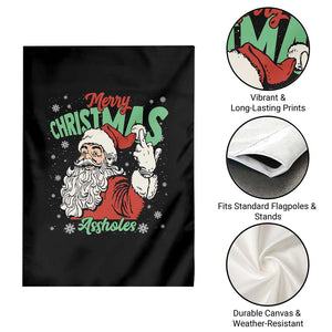 Funny Merry Christmas Assholes Garden Flag Xmas Naughty Santa Adult Jokes TS11 Print Your Wear