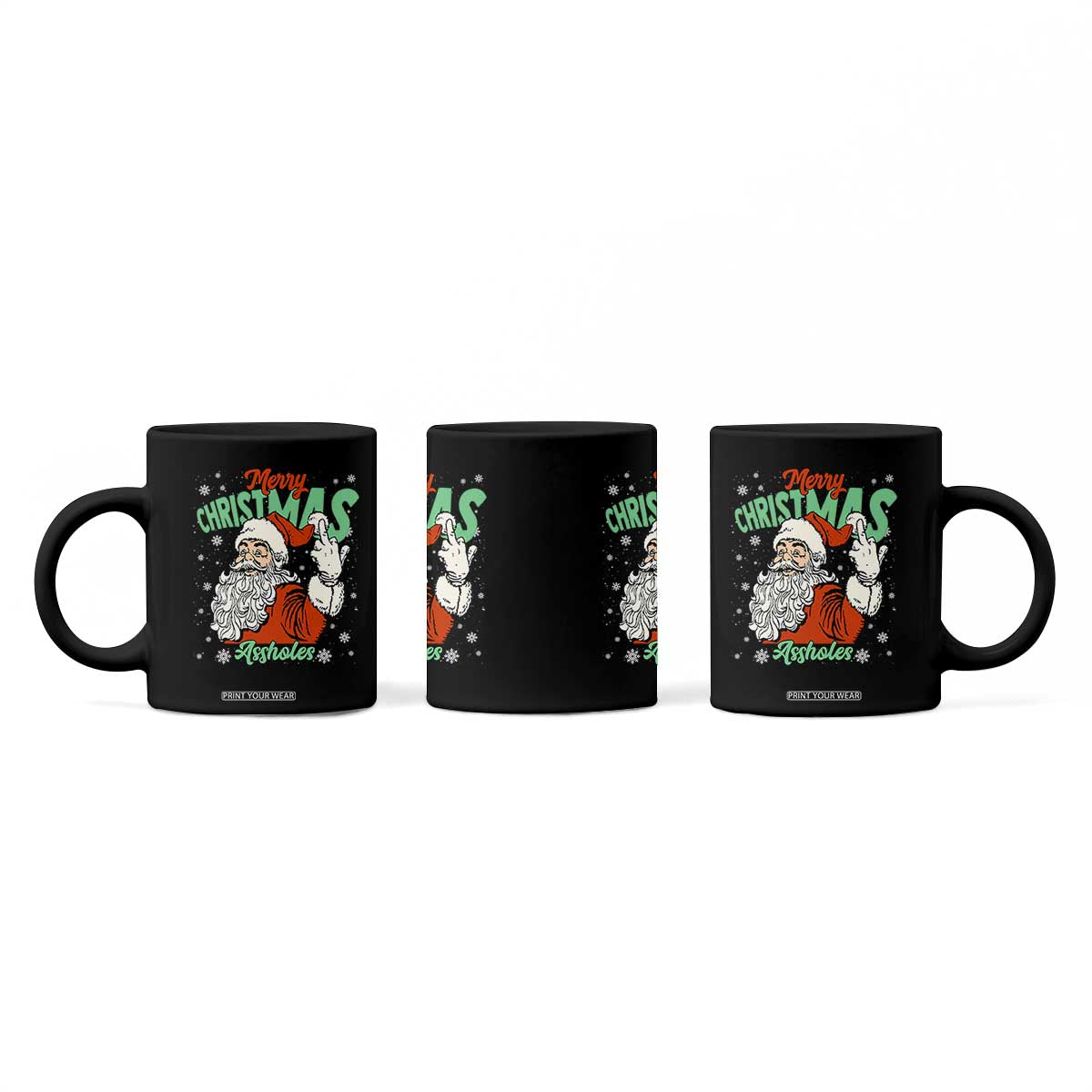 Funny Merry Christmas Assholes Coffee Mug Xmas Naughty Santa Adult Jokes TS11 Print Your Wear