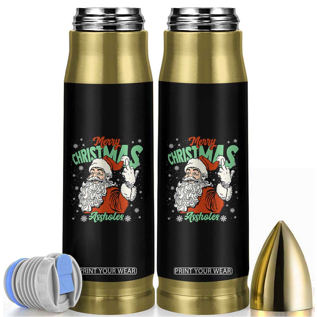Funny Merry Christmas Assholes Bullet Tumbler Xmas Naughty Santa Adult Jokes TS11 Black Print Your Wear