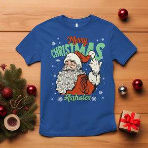 Funny Merry Christmas Assholes T Shirt Xmas Naughty Santa Adult Jokes TS11 Royal Blue Print Your Wear