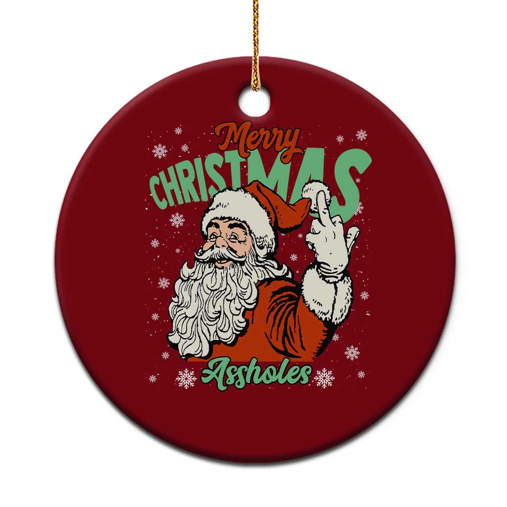Funny Merry Christmas Assholes Ceramic Ornament Xmas Naughty Santa Adult Jokes TS11 1pc Red Print Your Wear