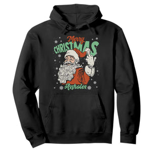 Funny Merry Christmas Assholes Hoodie Xmas Naughty Santa Adult Jokes TS11 Black Print Your Wear