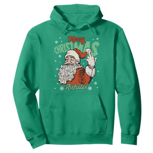 Funny Merry Christmas Assholes Hoodie Xmas Naughty Santa Adult Jokes TS11 Irish Green Print Your Wear