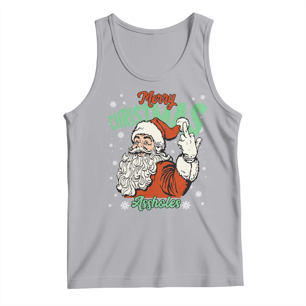 Funny Merry Christmas Assholes Tank Top Xmas Naughty Santa Adult Jokes TS11 Athletic Heather Print Your Wear