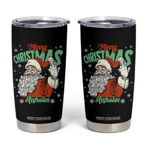 Funny Merry Christmas Assholes Tumbler Cup Xmas Naughty Santa Adult Jokes TS11 Black Print Your Wear