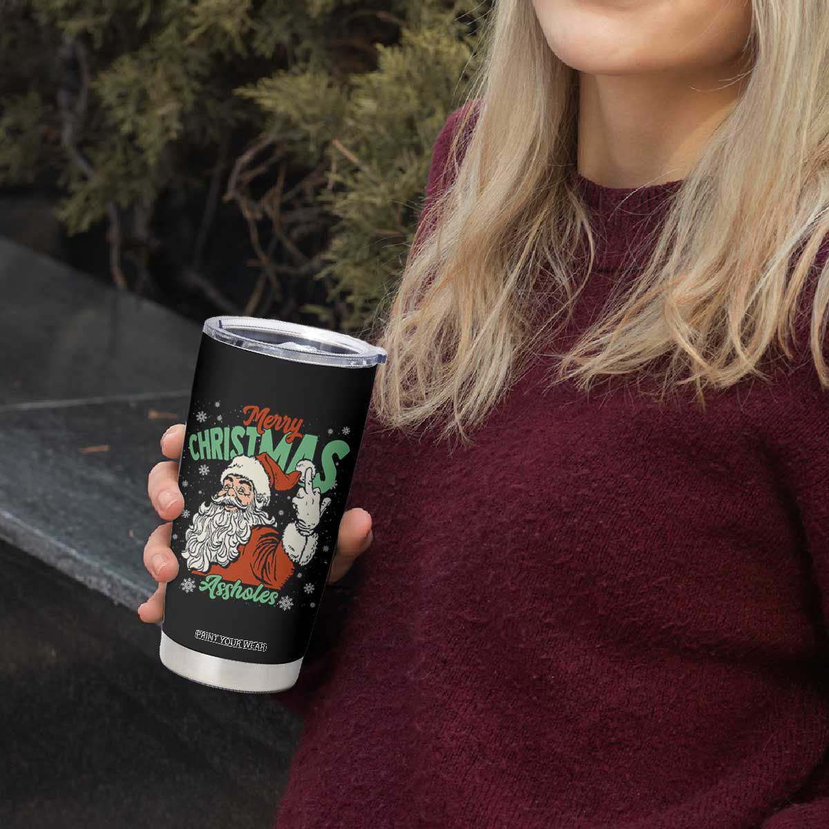 Funny Merry Christmas Assholes Tumbler Cup Xmas Naughty Santa Adult Jokes TS11 Print Your Wear