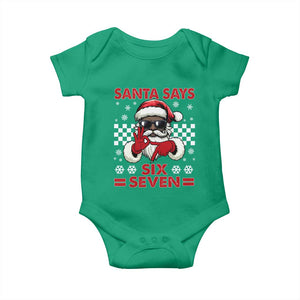 67 African American Santa Christmas Baby Onesie Funny Santa Says Six Seven Meme Gen Alpha Slang TS11 Irish Green Print Your Wear