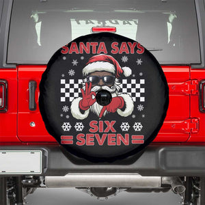 67 African American Santa Christmas Spare Tire Cover Funny Santa Says Six Seven Meme Gen Alpha Slang TS11 Black Print Your Wear