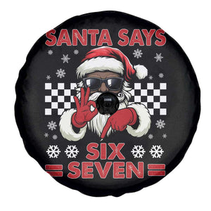 67 African American Santa Christmas Spare Tire Cover Funny Santa Says Six Seven Meme Gen Alpha Slang TS11 Print Your Wear