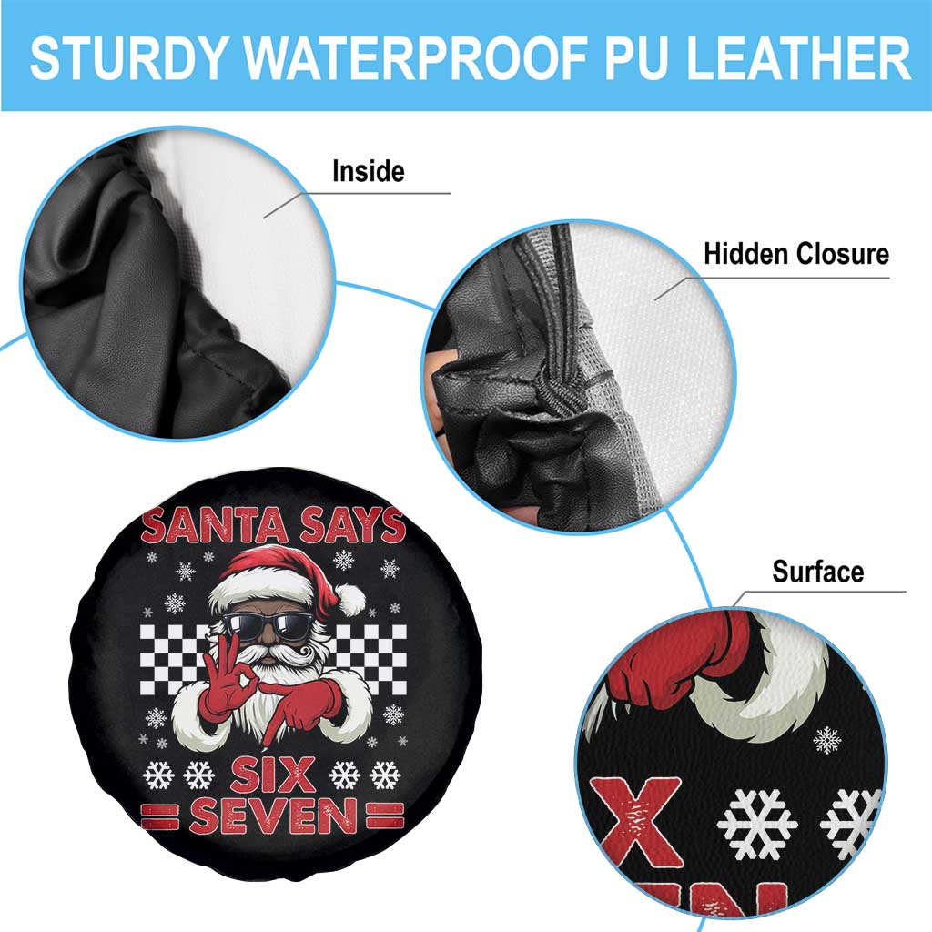 67 African American Santa Christmas Spare Tire Cover Funny Santa Says Six Seven Meme Gen Alpha Slang TS11 Print Your Wear