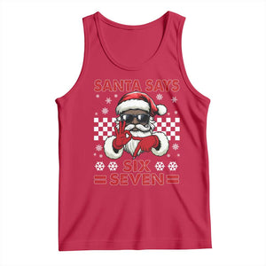 67 African American Santa Christmas Tank Top Funny Santa Says Six Seven Meme Gen Alpha Slang TS11 Red Print Your Wear