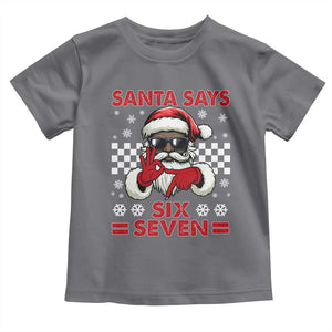 67 African American Santa Christmas Toddler T Shirt Funny Santa Says Six Seven Meme Gen Alpha Slang TS11 Charcoal Print Your Wear