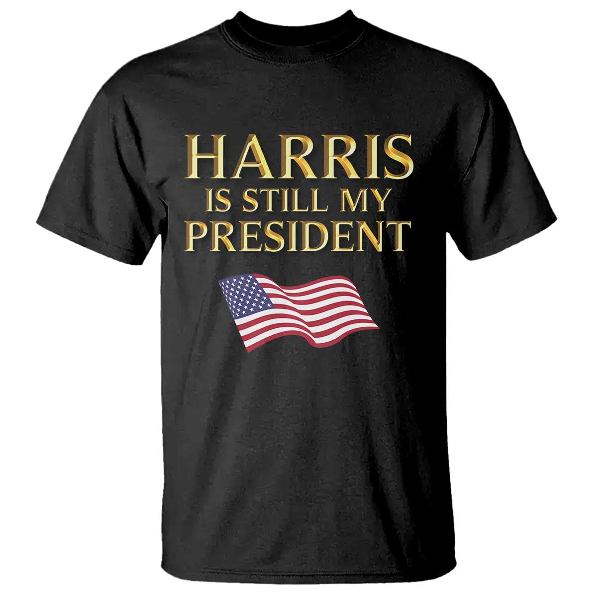 Kamala Supporter 2024 T Shirt Harris Is Still My President American Flag US Election TS11 Black Print Your Wear