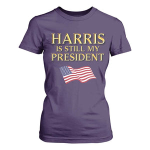 Kamala Supporter 2024 T Shirt For Women Harris Is Still My President American Flag US Election TS11 Purple Print Your Wear