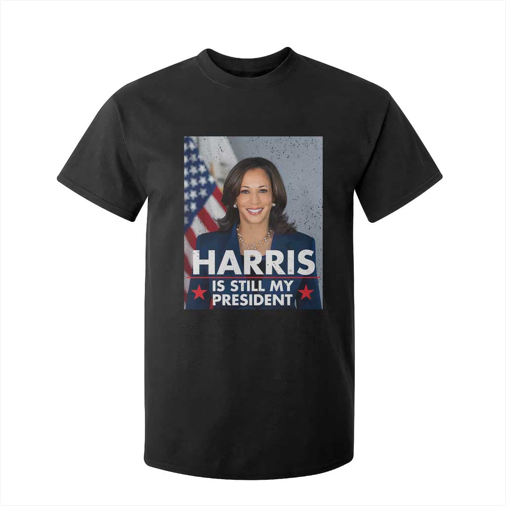 Kamala Supporter 2024 T Shirt For Kid Harris Is Still My President American Flag TS11 Black Print Your Wear