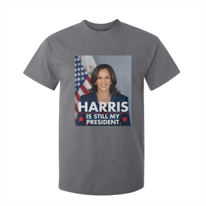 Kamala Supporter 2024 T Shirt For Kid Harris Is Still My President American Flag TS11 Charcoal Print Your Wear