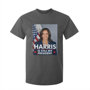 Kamala Supporter 2024 T Shirt For Kid Harris Is Still My President American Flag TS11 Dark Heather Print Your Wear