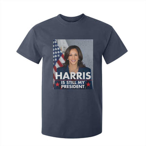 Kamala Supporter 2024 T Shirt For Kid Harris Is Still My President American Flag TS11 Navy Print Your Wear