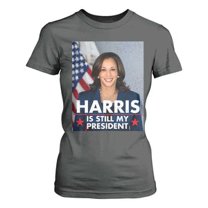 Kamala Supporter 2024 T Shirt For Women Harris Is Still My President American Flag TS11 Dark Heather Print Your Wear