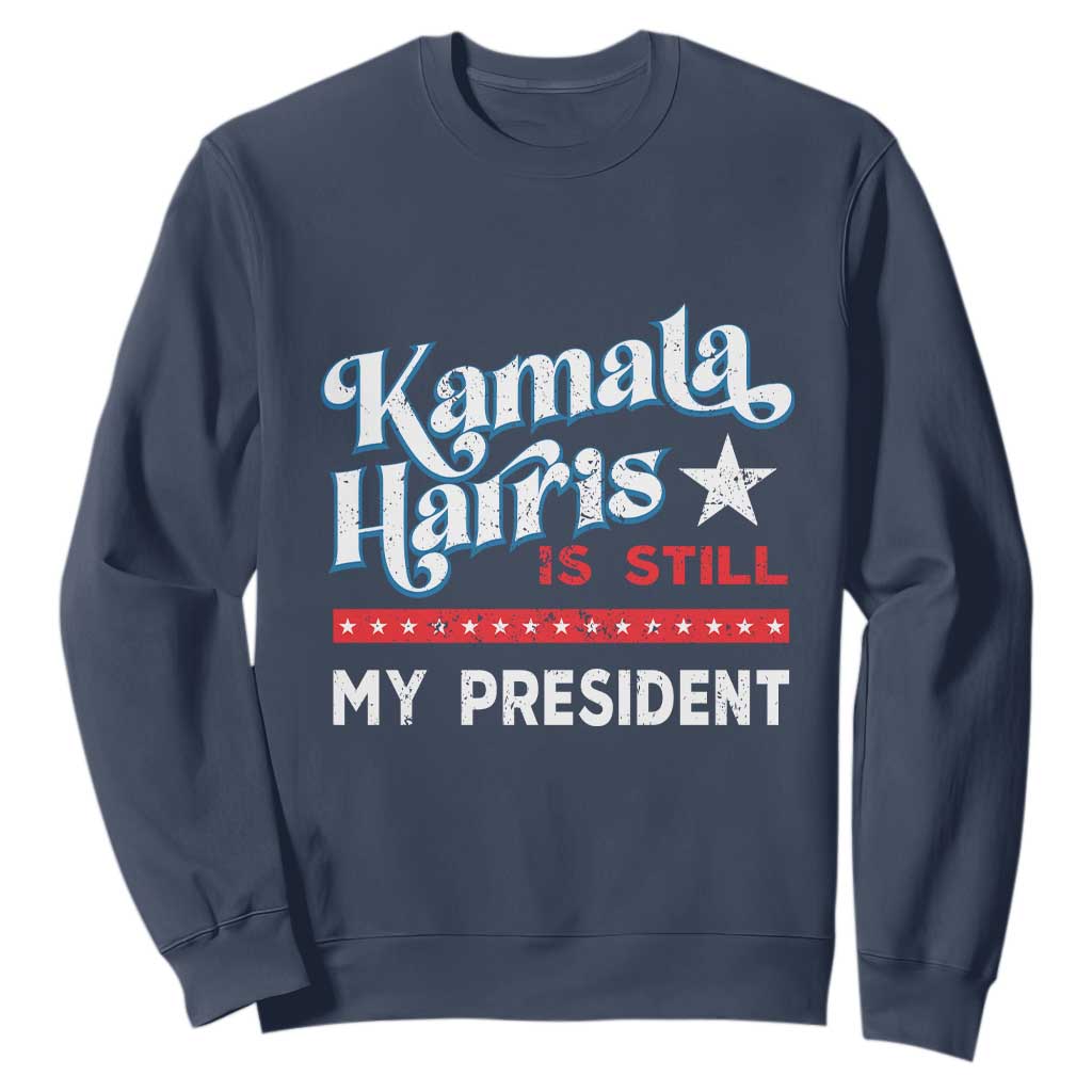 Harris Is Still My President Sweatshirt Vintage Star TS11 Navy Print Your Wear