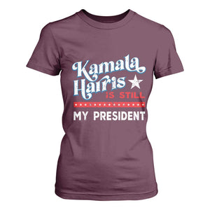 Harris Is Still My President T Shirt For Women Vintage Star TS11 Maroon Print Your Wear