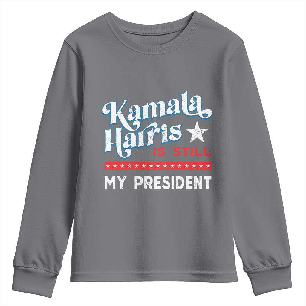 Harris Is Still My President Youth Sweatshirt Vintage Star TS11 Charcoal Print Your Wear