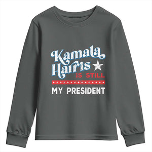 Harris Is Still My President Youth Sweatshirt Vintage Star TS11 Dark Heather Print Your Wear