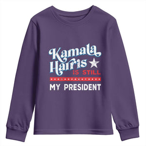 Harris Is Still My President Youth Sweatshirt Vintage Star TS11 Purple Print Your Wear