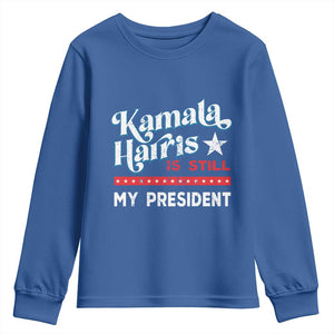 Harris Is Still My President Youth Sweatshirt Vintage Star TS11 Royal Blue Print Your Wear