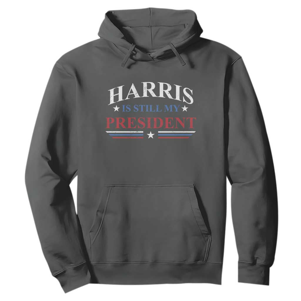 Harris Is Still My President Hoodie Star Striped TS11 Dark Heather Print Your Wear