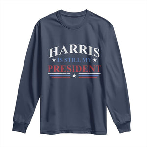 Harris Is Still My President Long Sleeve Shirt Star Striped TS11 Navy Print Your Wear
