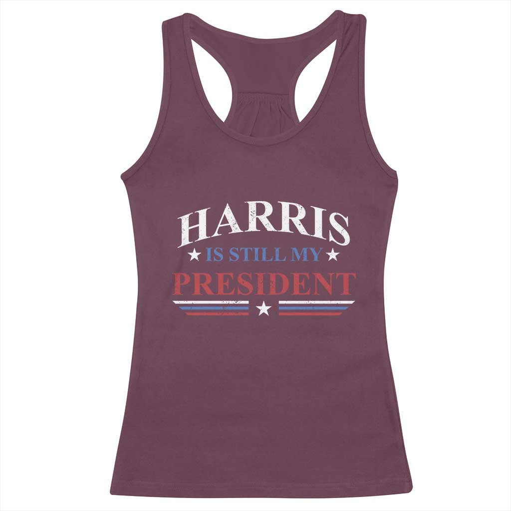 Harris Is Still My President Racerback Tank Top Star Striped TS11 Maroon Print Your Wear