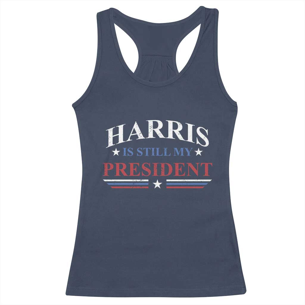 Harris Is Still My President Racerback Tank Top Star Striped TS11 Navy Print Your Wear