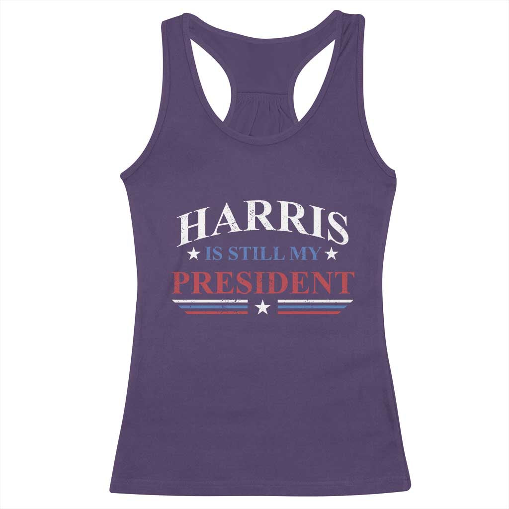 Harris Is Still My President Racerback Tank Top Star Striped TS11 Purple Print Your Wear