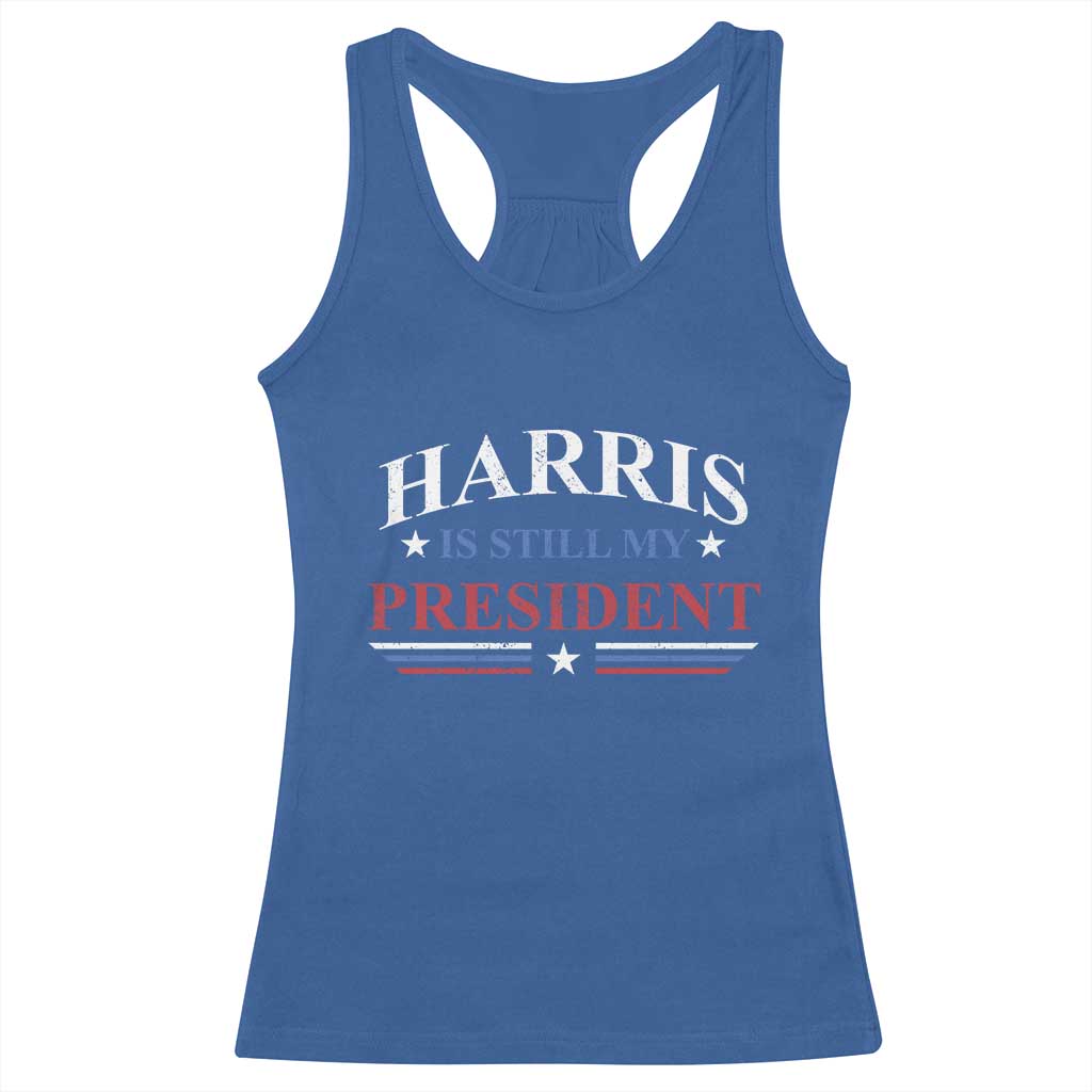 Harris Is Still My President Racerback Tank Top Star Striped TS11 Royal Blue Print Your Wear