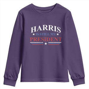 Harris Is Still My President Youth Sweatshirt Star Striped TS11 Purple Print Your Wear