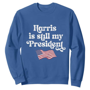 Harris Is Still My President Sweatshirt Vintage American Flag TS11 Royal Blue Print Your Wear