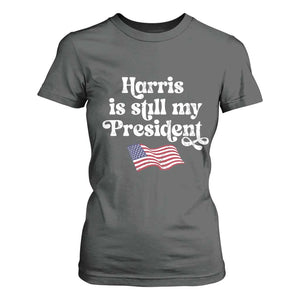Harris Is Still My President T Shirt For Women Vintage American Flag TS11 Dark Heather Print Your Wear