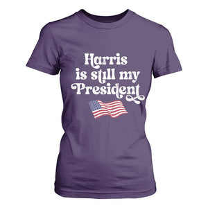 Harris Is Still My President T Shirt For Women Vintage American Flag TS11 Purple Print Your Wear