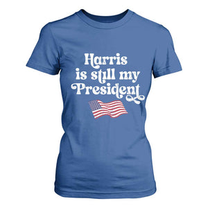 Harris Is Still My President T Shirt For Women Vintage American Flag TS11 Royal Blue Print Your Wear