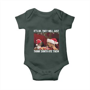 Funny Christmas Dog And Cat Baby Onesie It's Ok They Will Just Think Santa Ate Them TS11 Print Your Wear