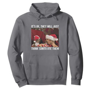 Funny Christmas Dog And Cat Hoodie It's Ok They Will Just Think Santa Ate Them TS11 Charcoal Print Your Wear
