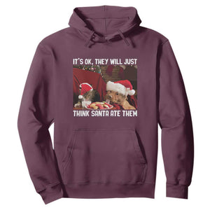 Funny Christmas Dog And Cat Hoodie It's Ok They Will Just Think Santa Ate Them TS11 Maroon Print Your Wear