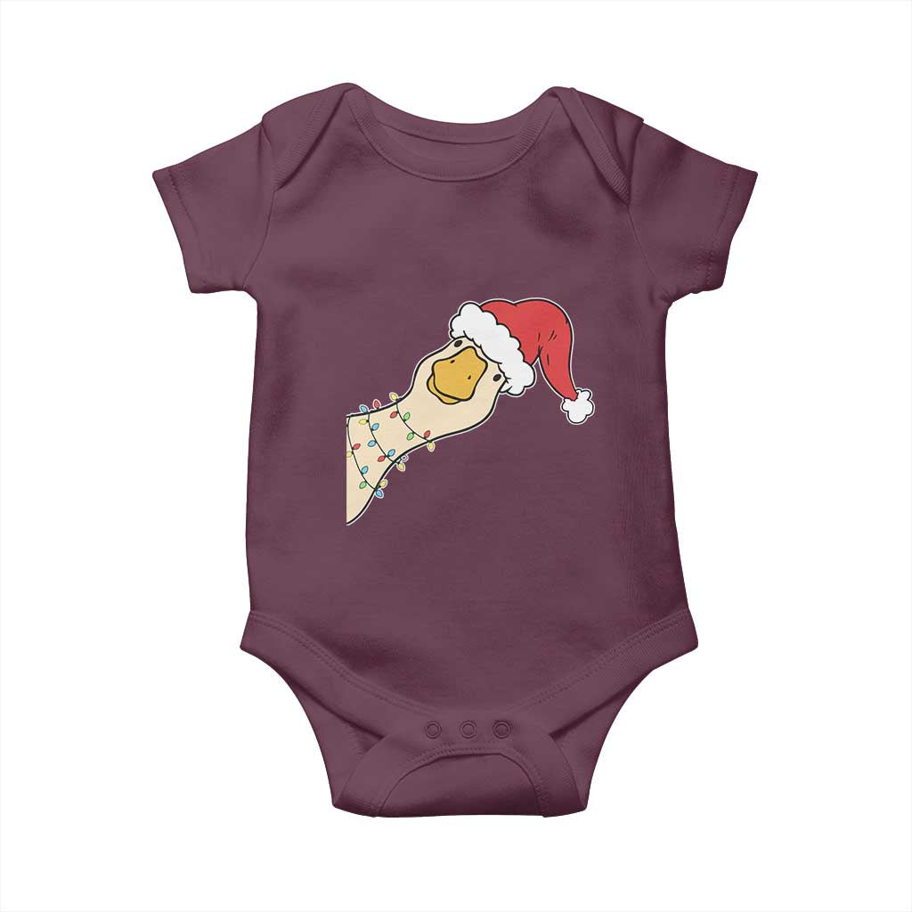 Funny Christmas Silly Goose Festive Holiday Baby Onesie TS11 Maroon Print Your Wear