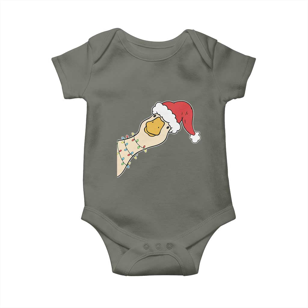 Funny Christmas Silly Goose Festive Holiday Baby Onesie TS11 Military Green Print Your Wear
