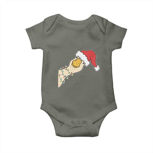 Funny Christmas Silly Goose Festive Holiday Baby Onesie TS11 Military Green Print Your Wear