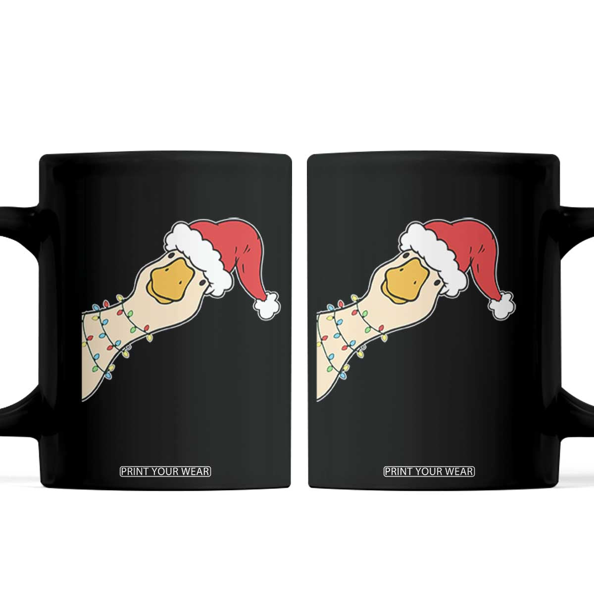 Funny Christmas Silly Goose Festive Holiday Coffee Mug TS11 Black Print Your Wear