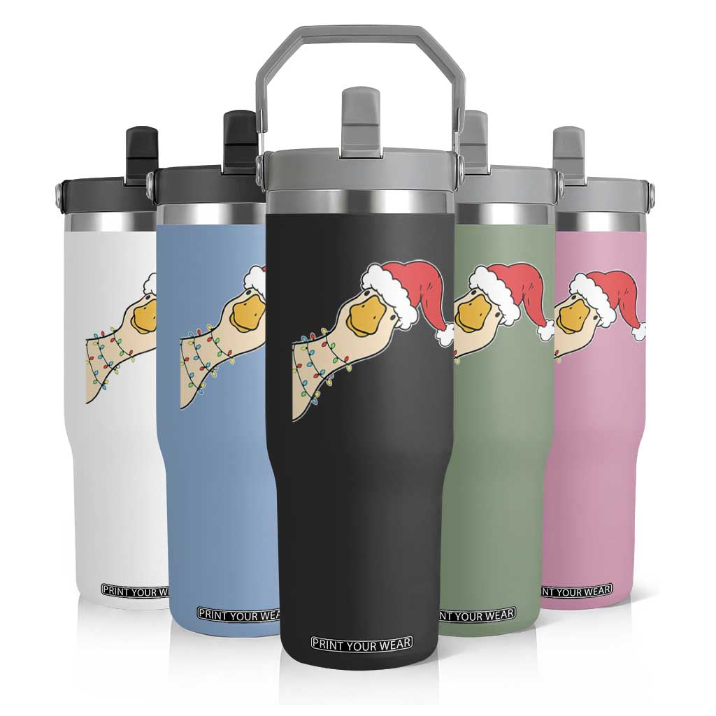 Funny Christmas Silly Goose Festive Holiday Flip Straw Tumbler TS11 Print Your Wear