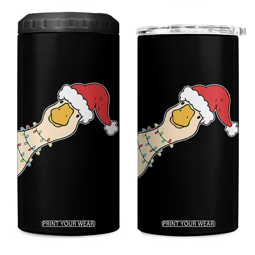 Funny Christmas Silly Goose Festive Holiday 4 in 1 Can Cooler Tumbler TS11 One Size: 16 oz Black Print Your Wear